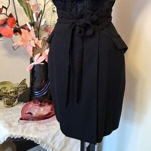 NWOT SNOB Chic Lined Black Wrap Mini Skirt with Two Side Pockets 38